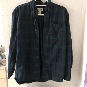 L.L.BEAN Green and Blue Flannel